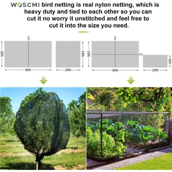 Bird Netting - 25 X 50 feet Garden Netting for Birds Tree Nets for Fruit Trees - Picture 5 of 6
